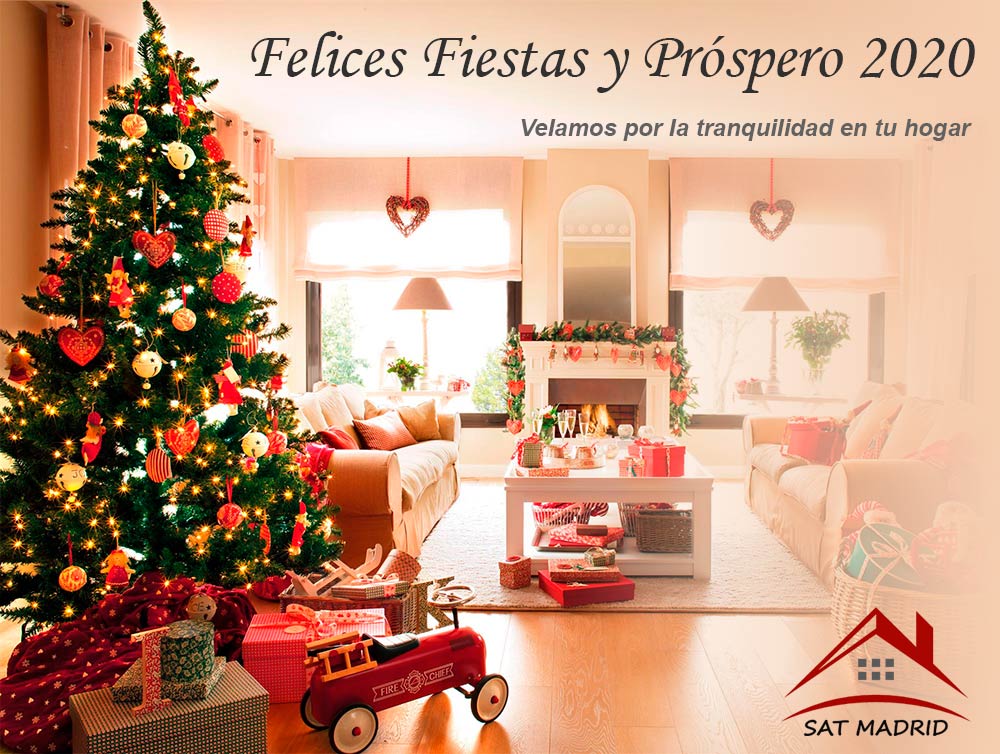 SAT Madrid, Instalaciones y Reparaciones Eléctrica, te desea Felices Fiestas y Próspero Año 2020